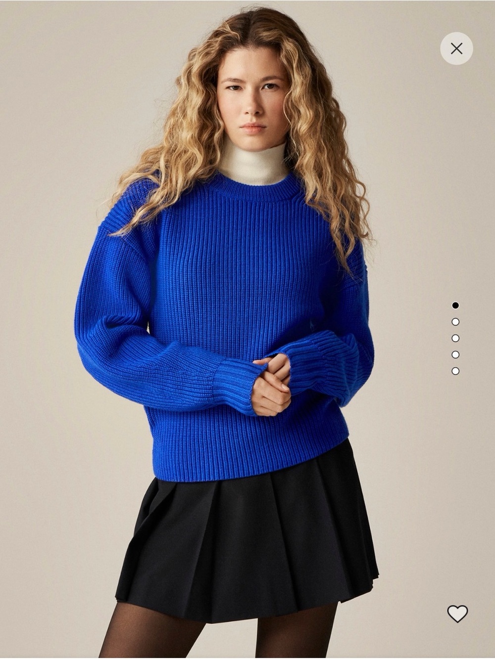 J. Crew Bright Cobalt Ribbed Crewneck Sweater